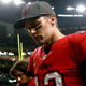 Tom Brady of the Tampa Bay Buccaneers walks off the field after being defeated by the New Orleans Saints on October 31, 2021.